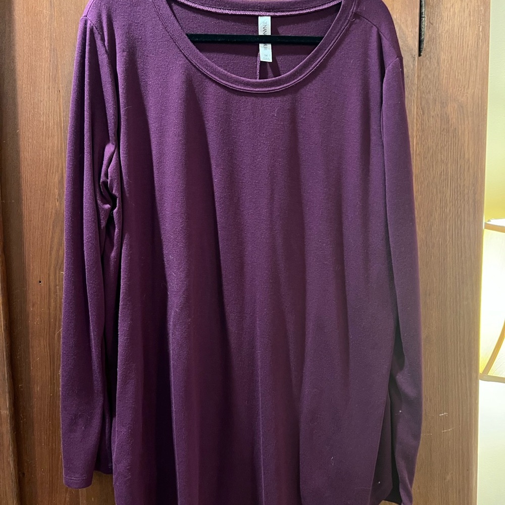 Zenana Outfitters Deep Plum Long Sleeve Tee